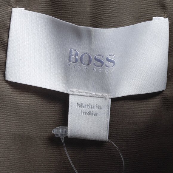 Hugo Boss Grey Green Leather Moto Jacket - Picture 4 of 13